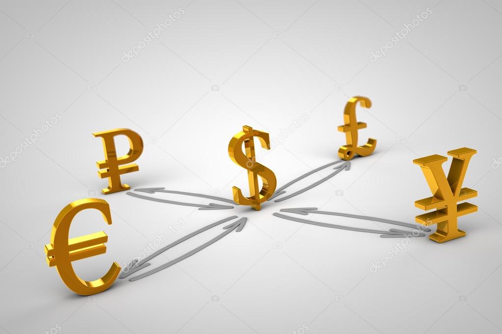 Golden Currency signs. Dollar