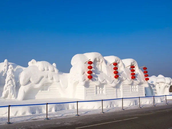 Schneeskulpturen Stockfoto