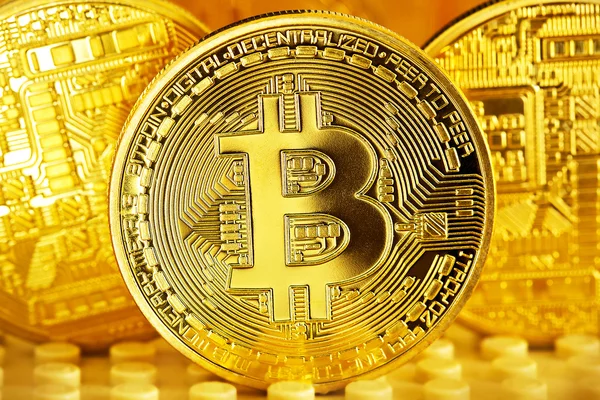 Foto Goldene Bitcoins — Stockfoto