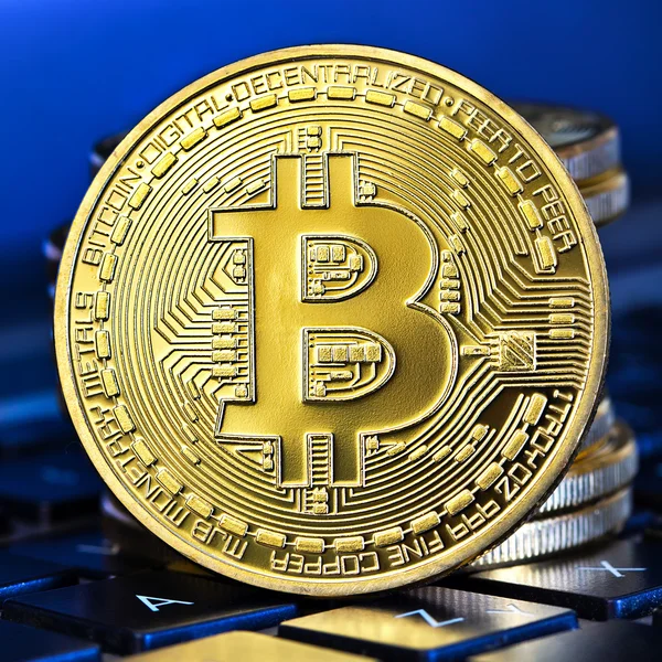 Foto Golden Bitcoins — Fotografia de Stock
