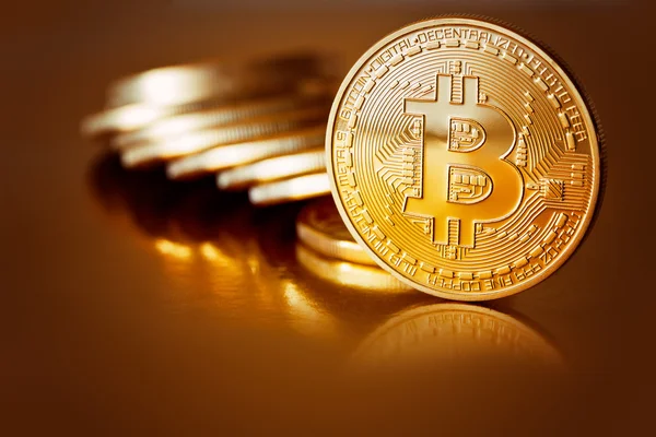 Golden Bitcoins — Stock Photo, Image