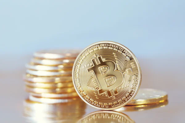 Golden Bitcoins — Stock Photo, Image