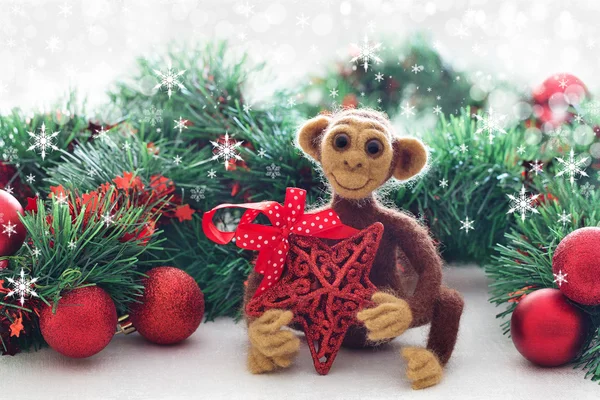 Hemgjord leksak monkey. — Stockfoto
