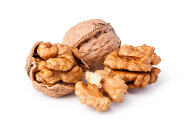 walnuts isolated on white background