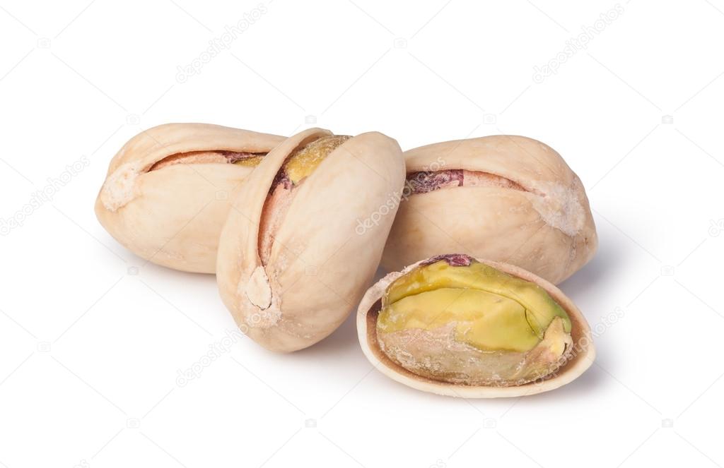 Pistachio nuts. Isolated on a white background.