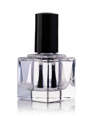 Beyaz arka plan üzerine açık şeffaf oje