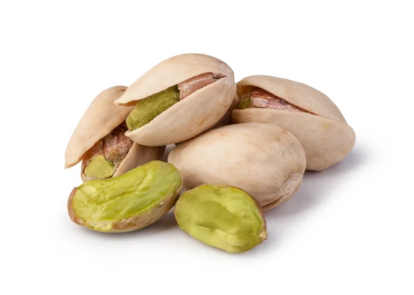 Nueces de pistacho. Aislado sobre un fondo blanco . — Foto de Stock