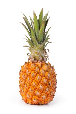 Beyaz arkaplanda izole edilmiş ananas