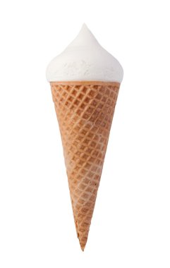 Dondurma beyaz arka planda izole edilmiş.