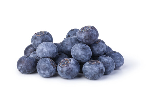 bilberries on a white background