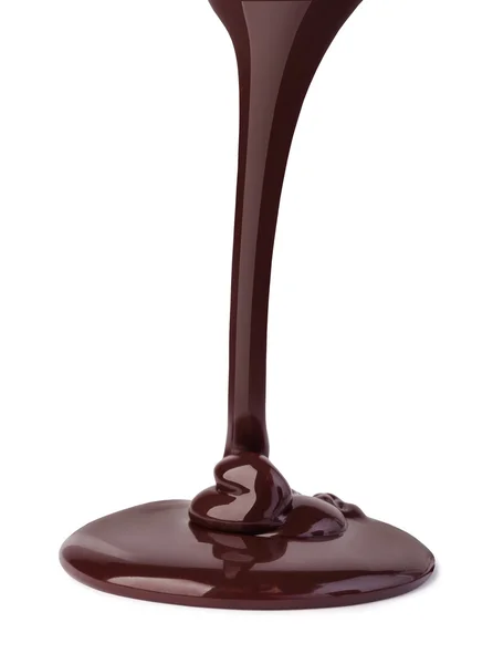 Chocolate derretido aislado sobre un blanco —  Fotos de Stock