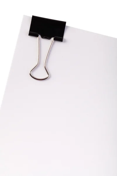 Black Paper clip isolated on white background. — Stock Photo, Image