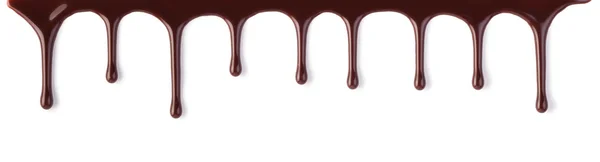 Flussi di cioccolato isolati su un bianco — Foto Stock