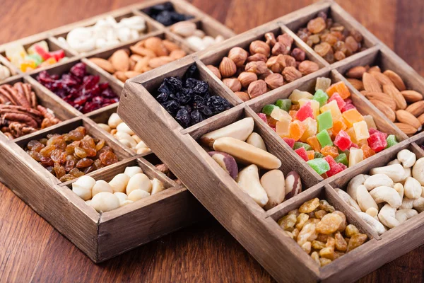 Nuts and dried berries collection — Stock Photo, Image