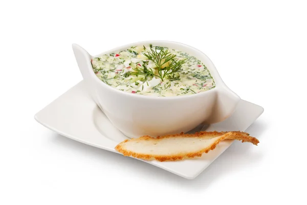 Cold soup okroshka — Stock Photo, Image