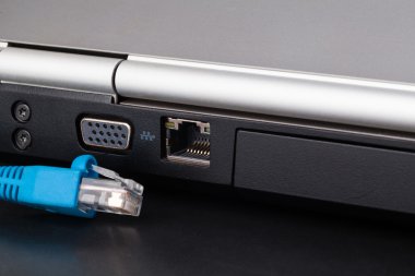 Bilgisayar ethernet ağ kablosu mavi
