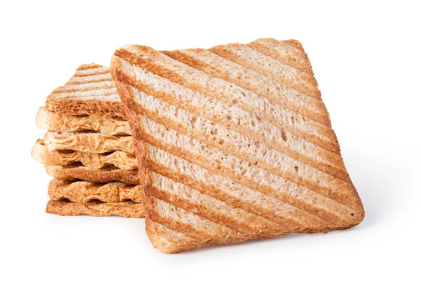 白い背景上に分離されてパンのトースト — ストック写真