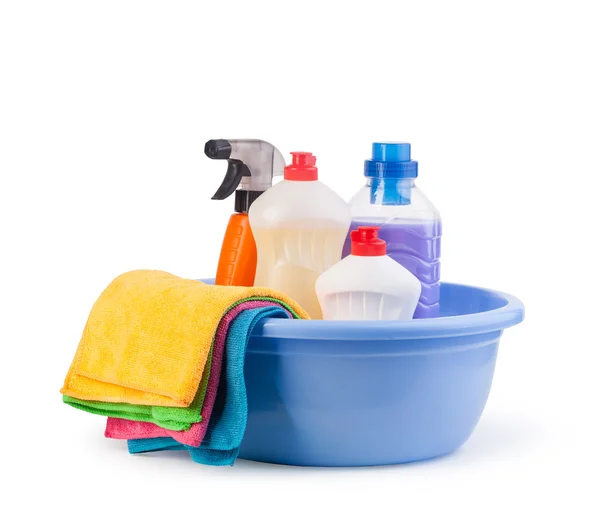 Cleaning items isolated on a white background — Stock Photo, Image