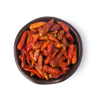 Kuru biber baharat beyaz arka plan üzerinde