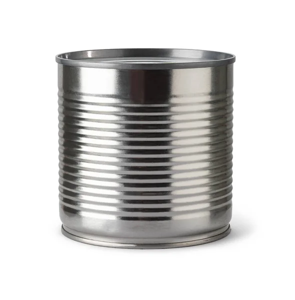 Closed Tin Can Isolated White — Stock Photo, Image