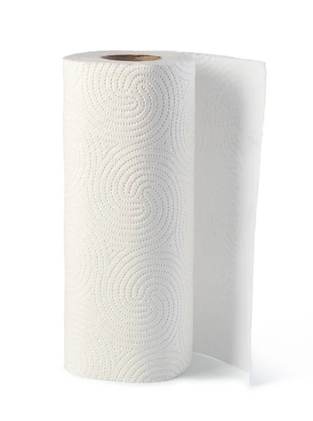 Бумажный Рулон Полотенце Белом Фоне — стоковое фото