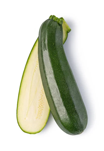 Frische Grüne Zucchini Isoliert Auf Weißem Hintergrund — Stockfoto