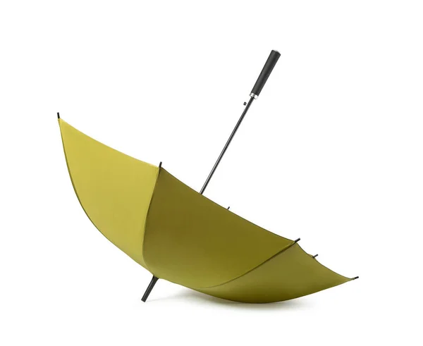 Zelený Deštník Izolovaný Bílém Pozadí — Stock fotografie
