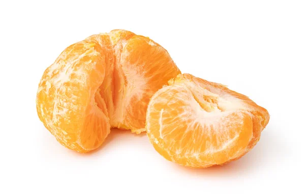 Mandarinas Maduras Isoladas Sobre Fundo Branco — Fotografia de Stock