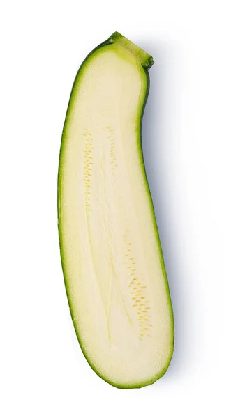 白の背景に隔離された新鮮な緑のズッキーニ — ストック写真