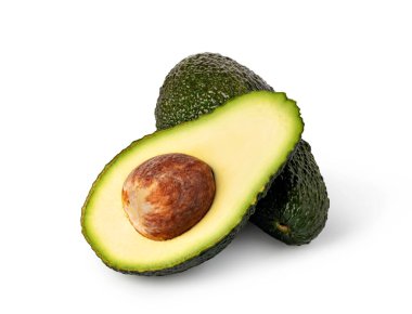 avokado beyaz arkaplanda izole edildi