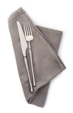 Çatal ve Bıçak takımları beyaz arka planda izole edilmiş.