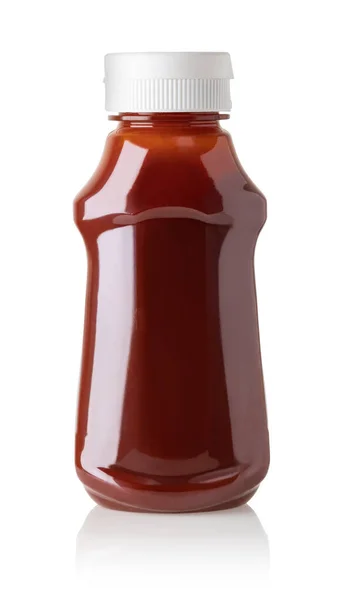 Flaskor Ketchup Isolerad Vit Bakgrund — Stockfoto