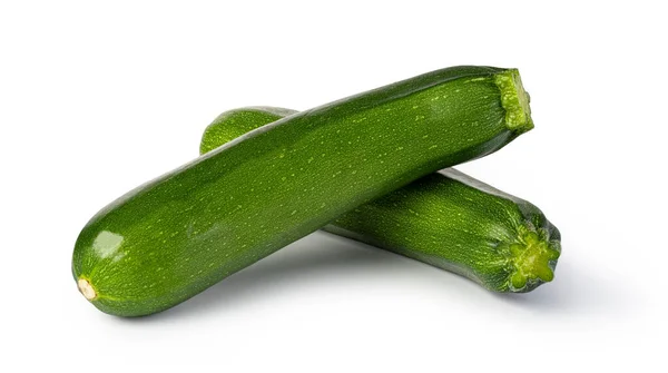 Zucchine Fresche Verdi Isolate Fondo Bianco — Foto Stock