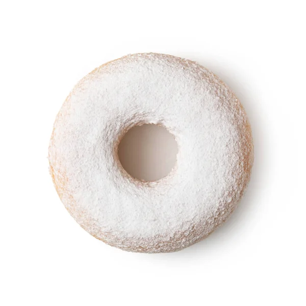 Пончики Різнокольоровими Зморшками Ізольовані Білому Тлі Вид Зверху — стокове фото