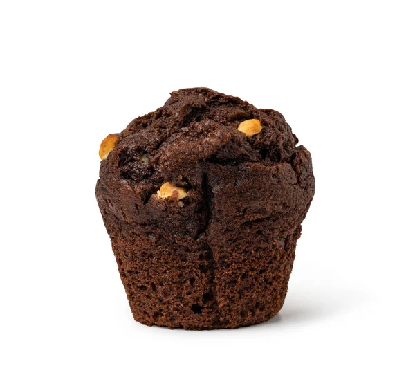 Muffin Chocolate Aislado Sobre Fondo Blanco — Foto de Stock