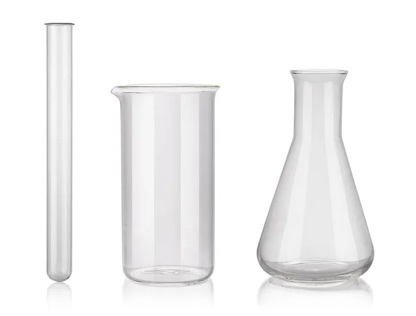 Test Tubes Isolated White Laboratory Glassware — Stock Photo, Image