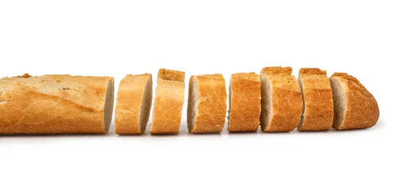 Brot Scheiben Isoliert Auf Weißem Hintergrund — Stockfoto