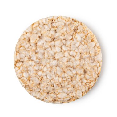 Pirinç kekleri beyaz arkaplanda izole edilmiş