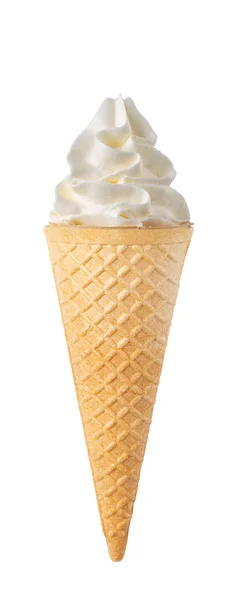 Мороженое Конусом Изолированы Белом Фоне Вырезкой Пути — стоковое фото