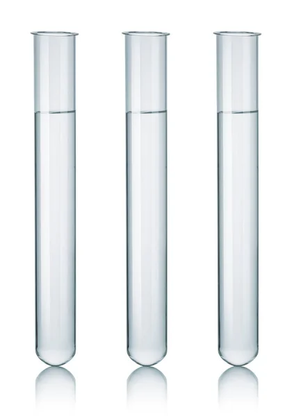 Тестові Труби Ізольовані Білому Лабораторний Скляний Посуд — стокове фото