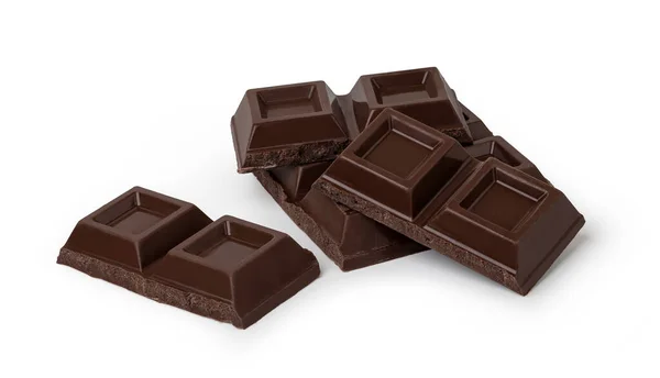 Cioccolato Isolato Sfondo Bianco Con Percorso Ritaglio — Foto Stock