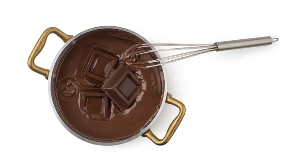 Ladle Liquid Chocolate Isolated White Background Clipping Path — Stock Photo, Image