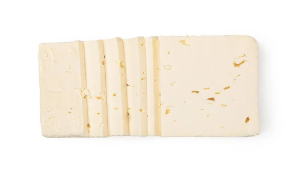 Fromage Feta Isolé Sur Blanc — Photo