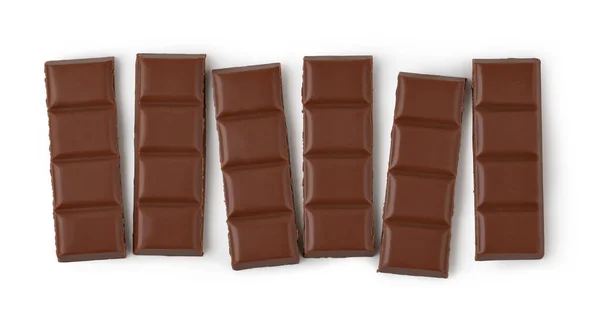Fechar Uma Barra Chocolate Isolada Fundo Branco Com Caminho Recorte — Fotografia de Stock