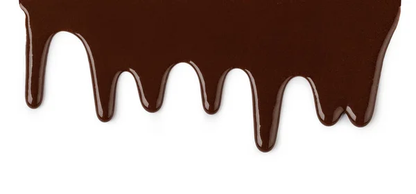 Flussi Cioccolato Isolati Bianco — Foto Stock