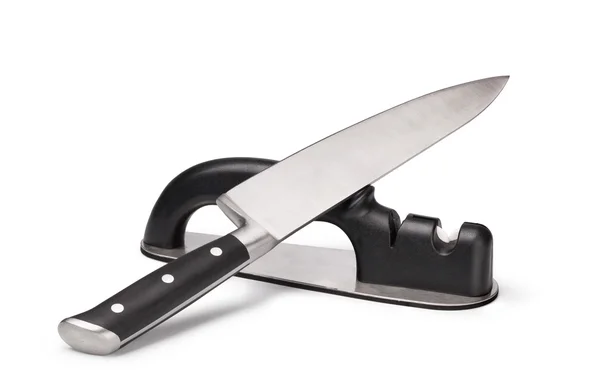 Grindstone and knife — Stock Photo, Image