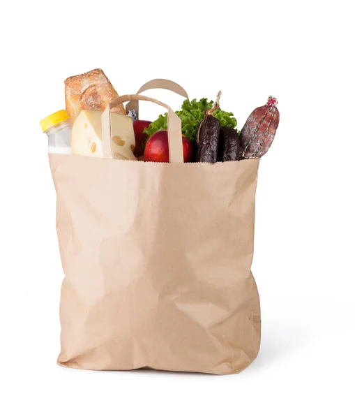 Paper bag with food — Stock Photo, Image