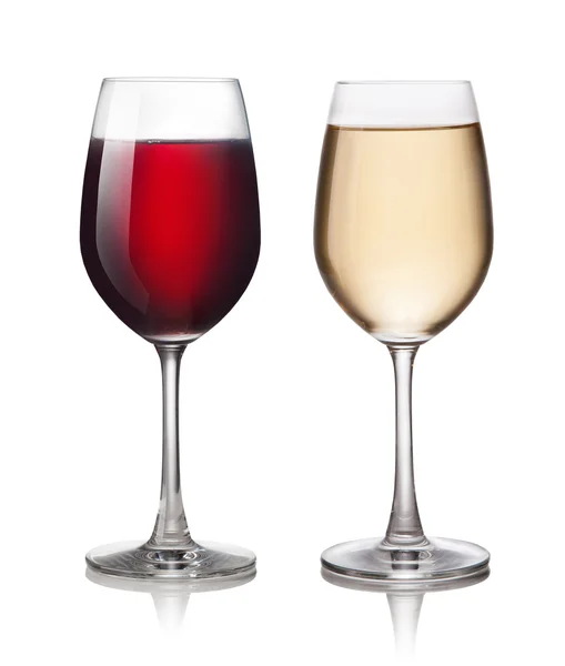 Verre de vin rouge et blanc — Photo