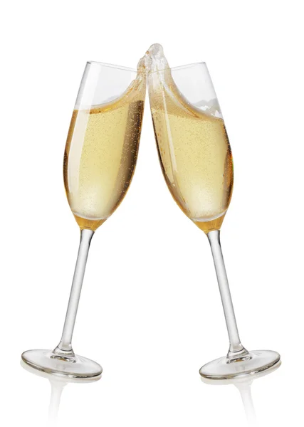 Champagne flutes toasting — Stock Photo, Image