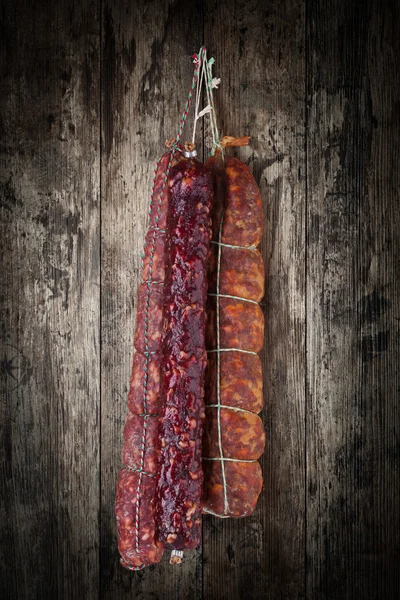 Salami worstjes — Stockfoto